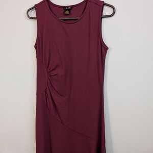 IMAN Red Sleeveless Sheath Midi Dress